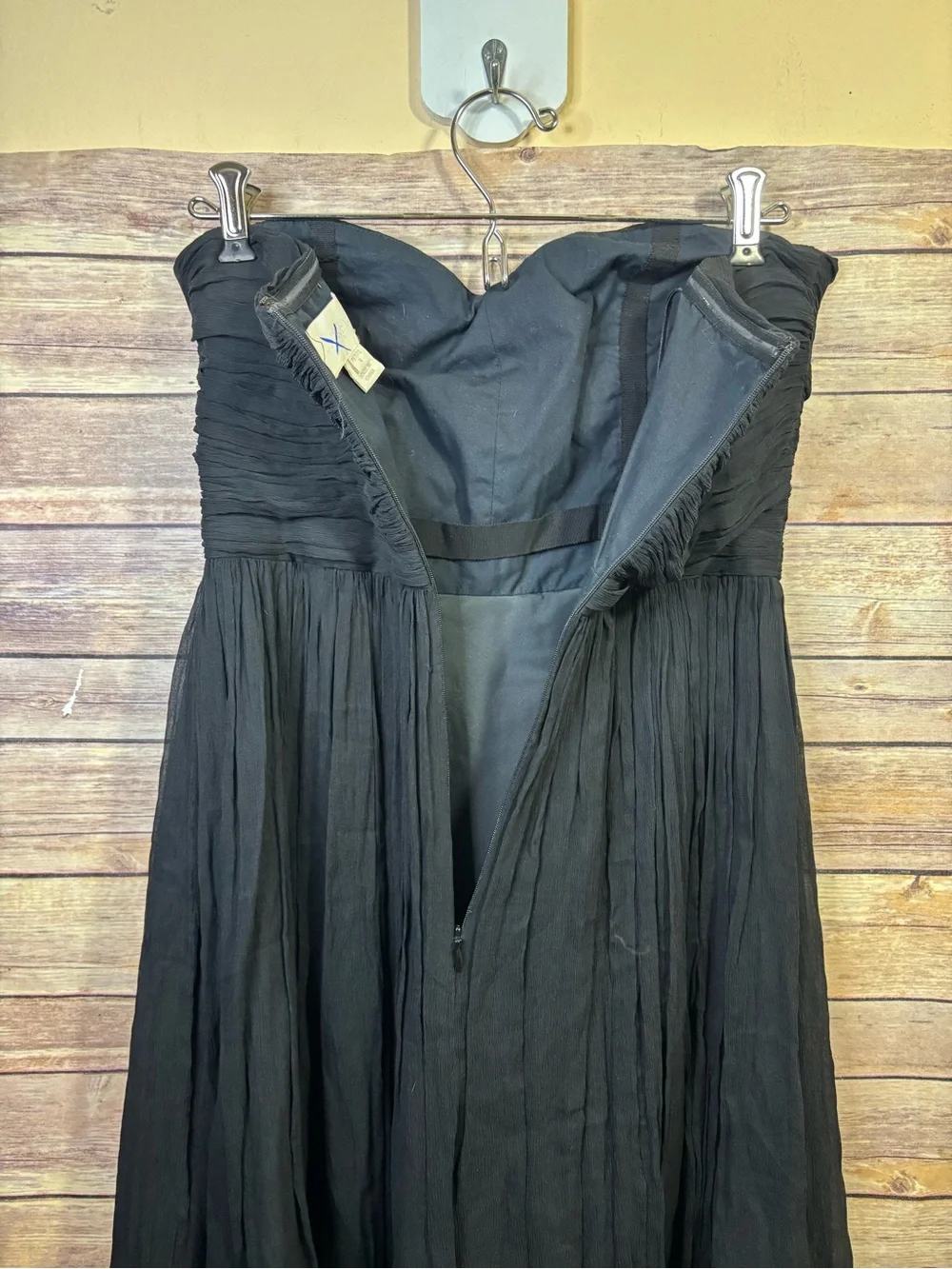 J.Crew  100% Silk Black Crepe Steapless Dress Mini Size 4 Petite
